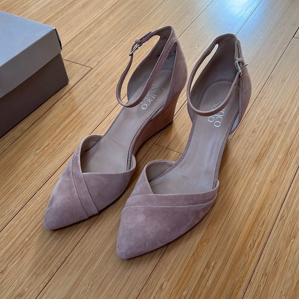Franco Sarto blush wedge heels